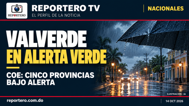 COE incluye a Valverde entre cinco provincias en alerta verde por lluvias